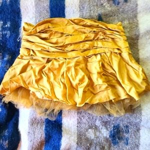 Super mini crinoline lined skirt gold